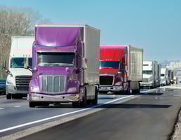 trucks on the road